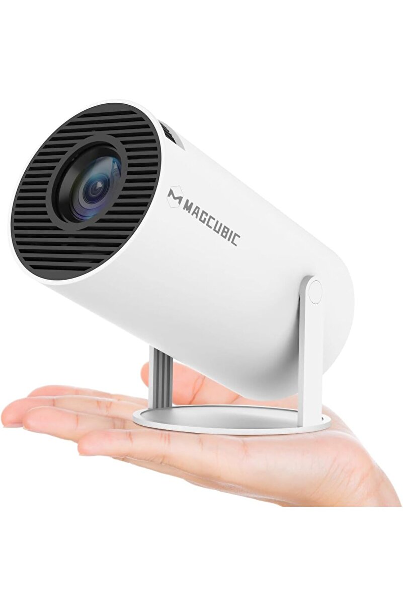 Magcubic Mini Beyaz Taşınabilir Sinema Projektörü 720p Ev Sineması Bluetooth Android Projeksiyon.