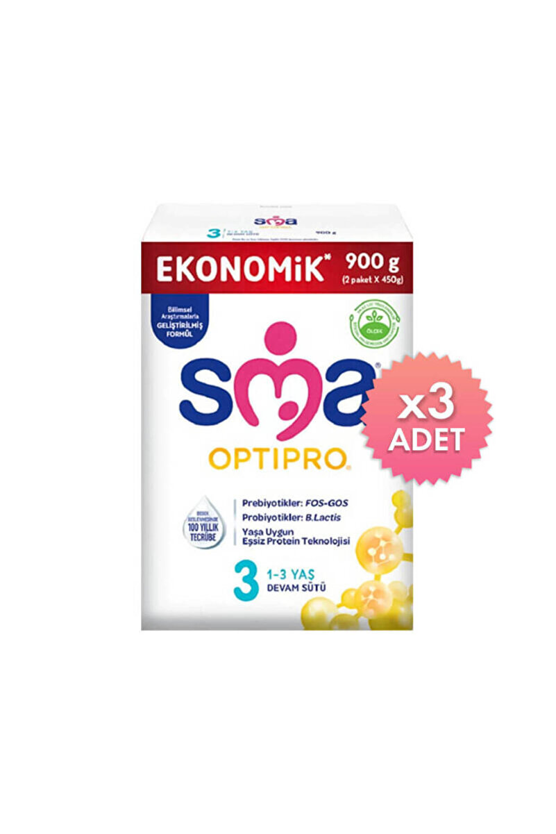 SMA Optipro 3 Probiyotik Devam Sütü 3lü 900 gr
