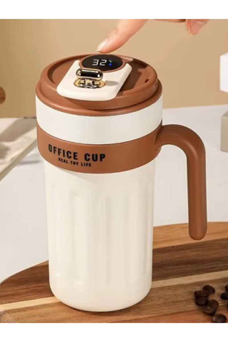 MUKKO HOME Dijital Göstergeli Paslanmaz 316 Çelik Termos 650mL Kaydırmaz Bardak Mug Kupa Termos