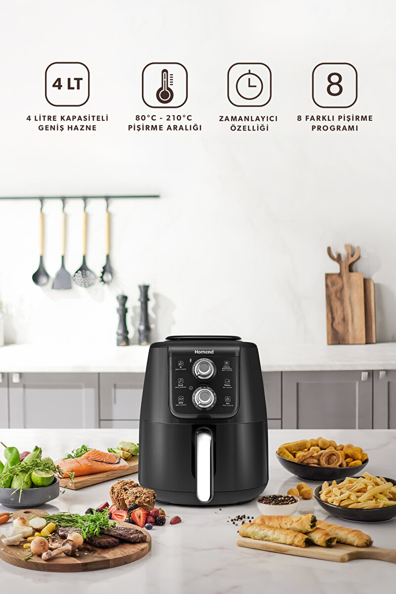 HOMEND Airfryday 2509h Siyah Gümüş 4 Lt