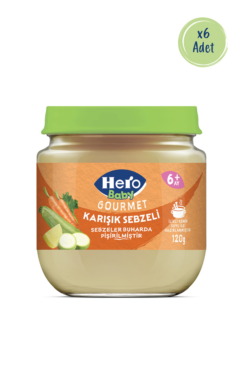 Hero Baby Gourmet Karışık Sebzeli Kavanoz Mama 120g X 6 (720G)