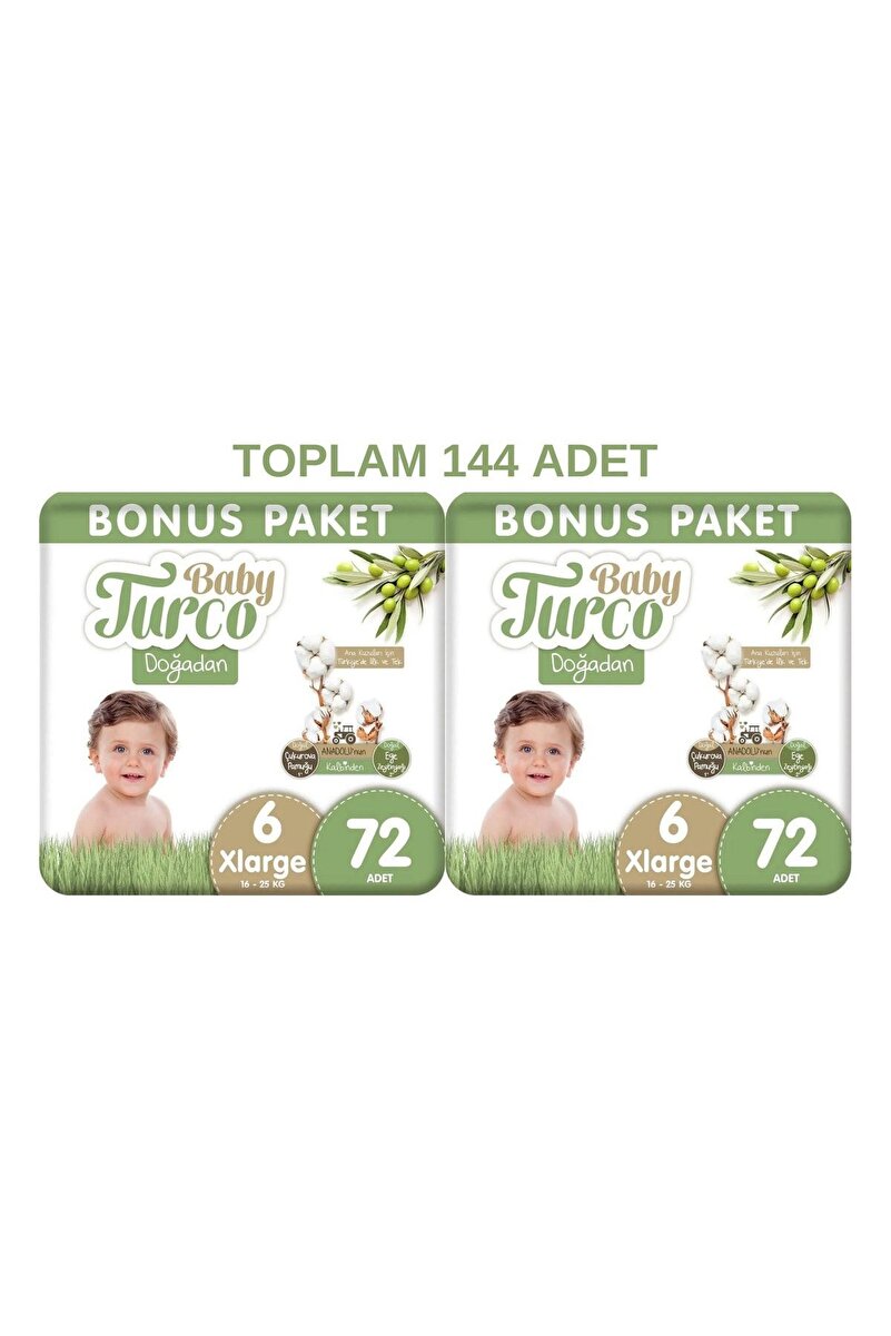 Baby Turco Doğadan 6 Numara Xlarge 72x2 Toplam 144 Adet