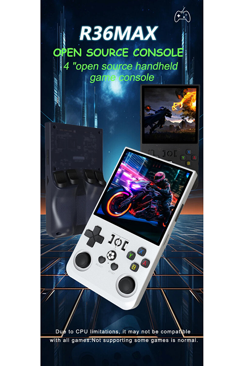 Genel Markalar R36S Max 4inç HD Ekran El Oyun Konsol 64 Gb GTA PES Game Player Çantalı 21000 Oyun Ateri