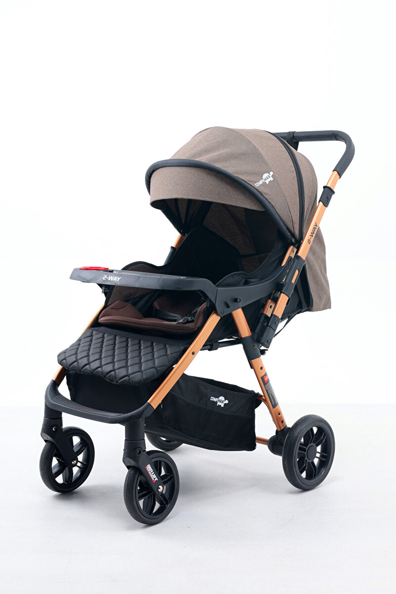 Comfymax 2-Way Çift Yönlü Bebek Arabası – Wood Brown