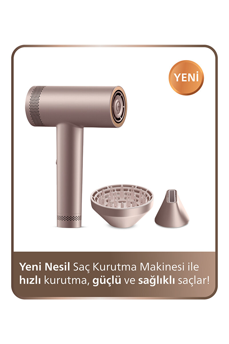 Philips 8000 Serisi Saç Kurutma Makinesi, DC Motor, ThermoShield Advanced sensör, BHD837/10
