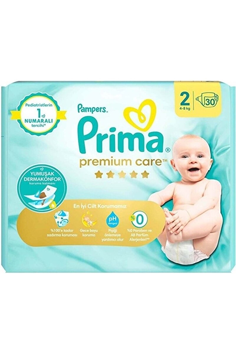 Prima Premium Care Bebek Bezi Beden:2 (4-8KG) Mini 30 Adet Jumbo Pk