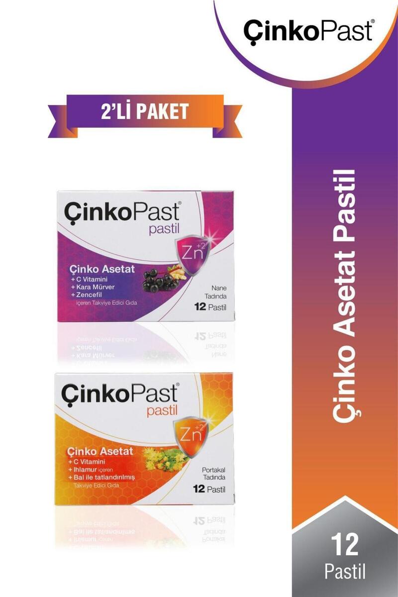 Çinkopast Portakallı 12 Pastil-Çinkopast Nane 12 Pastil