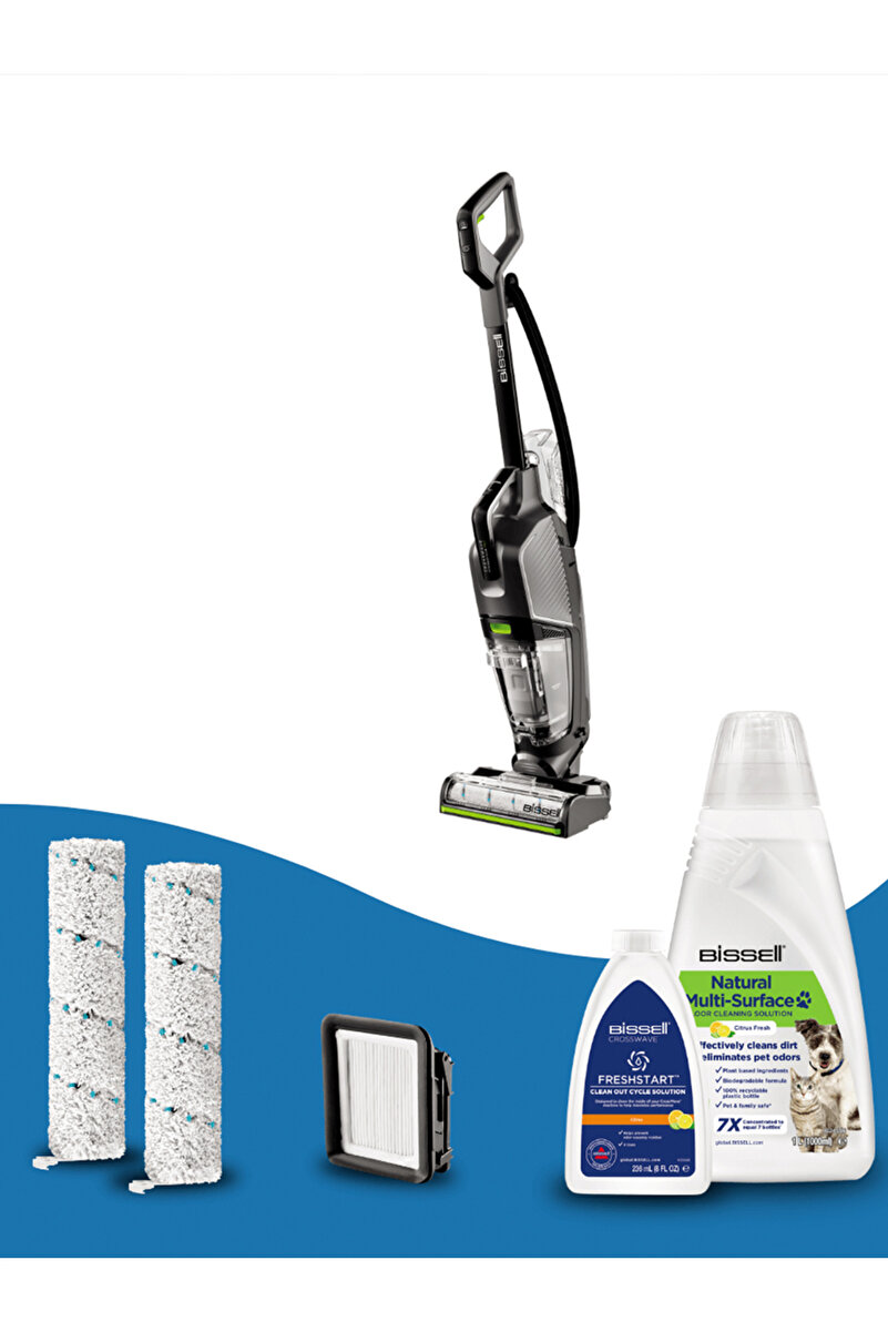 Bissell CrossWave HydroSteam Pet Pro Buharlı Dikey Süpürme ve Silme Makinesi