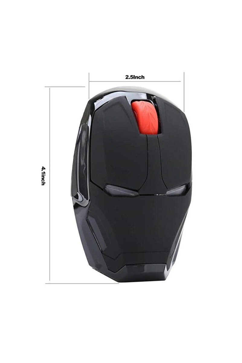 Cloody 2.4 Ghz Iron Man Tasarımlı Kablosuz Sessiz Kırmızı Işıklı Mouse