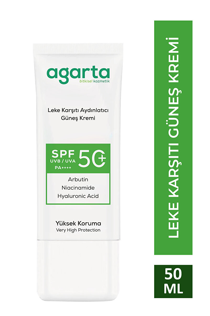 Agarta Leke Karşıtı Aydınlatıcı 50 Ml Spf+50 Yüz Güneş Kremi
