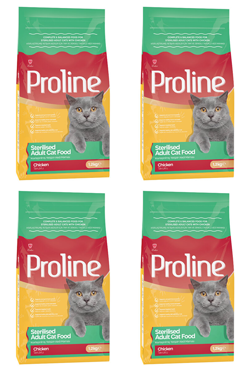 Proline sterilised tavuklu kısırlaştırılmış kedi maması 1,2 kg x 4 Adet