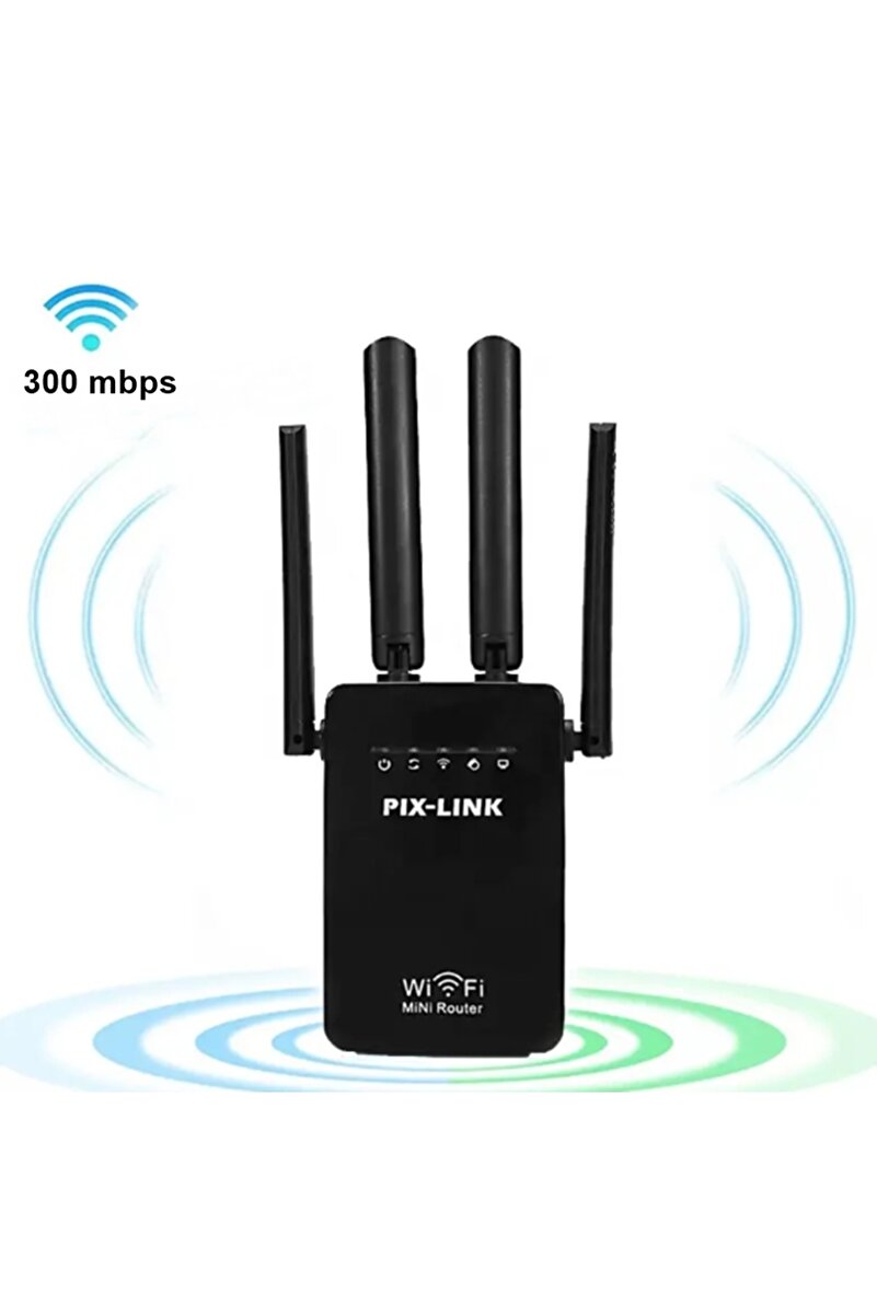 gaman 300Mbps Uzun Menzilli WiFi genişletici 4 harici anten ile 2.4Ghz Kablosuz Sinyal Güçlendirici