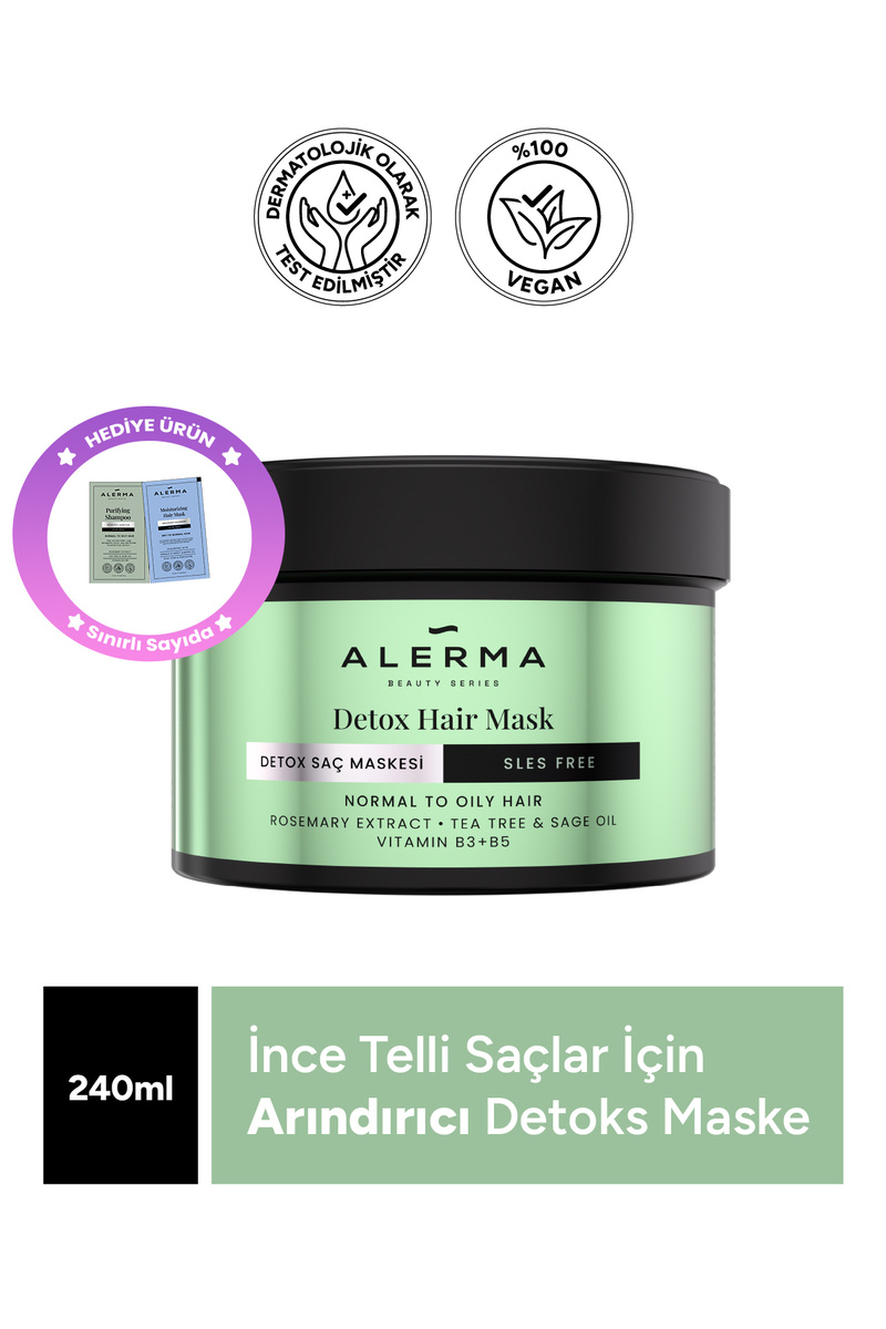 Genel Markalar Ince Telli Ve Yağlı Saçlar Için Detox Sülfatsız Saç Maskesi 240 ml