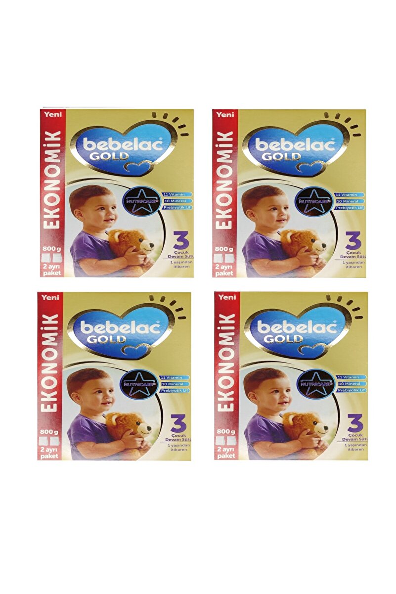 Bebelac Gold 3 Numara Devam Sütü 800 Gr X 4 Adet