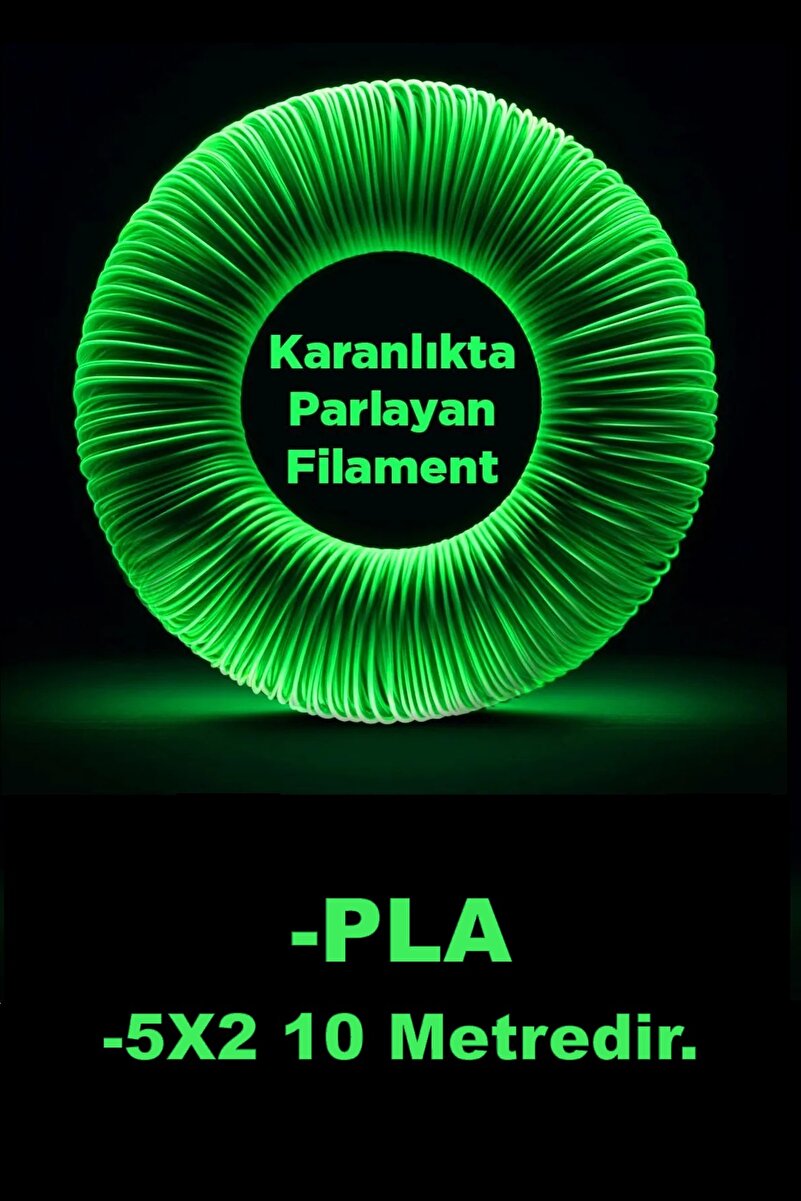 Oppy Karanlıkta Parlayan 3D kalem PLA Filamenti 1.75mm kalınlıkta 10 Metre (5 adet 2 metrelik filament)