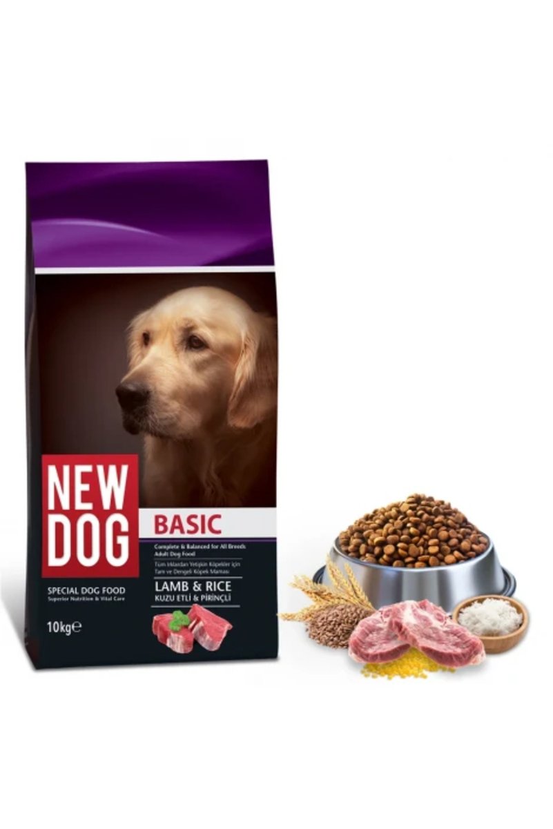 New Dog NewDog Kuzu Etli - Pirinçli Yetişkin Köpek Maması 10 KG