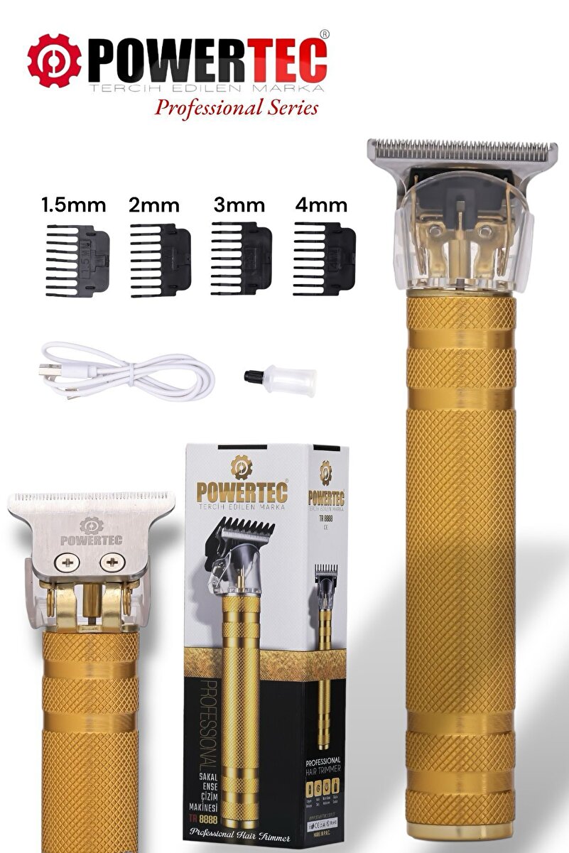 POWERTEC TR-8888 Profesyonel Usb Şarjlı Sakal Ense Tüm Vücut Lazer IPL Öncesi Tıraş Makinesi