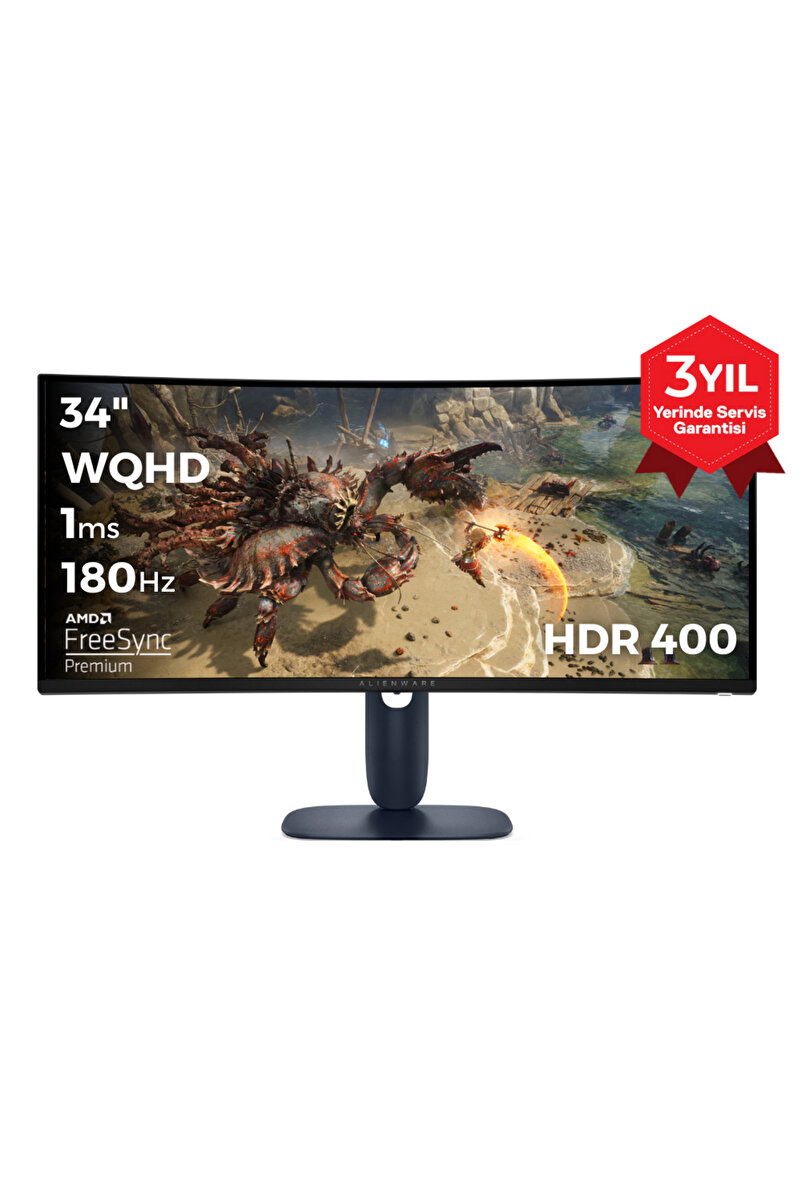 Dell Alienware Aw3425dwm 34 3440x1440 Wqhd 180hz 1ms Hdmı Dp Premium Hdr 400 Curved Gaming Monitor