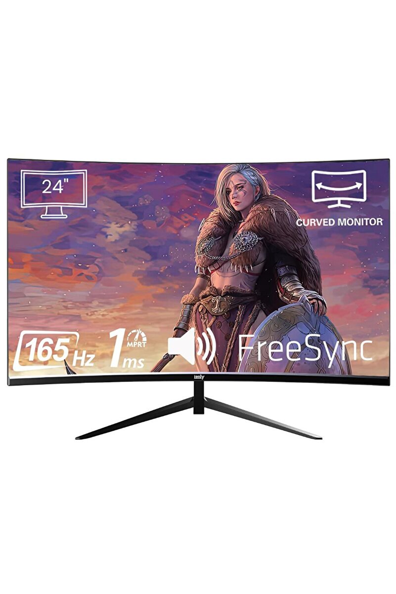 IZOLY 2456c165 24" 1ms 165hz Amd Free Sync Fhd Led Hdmı Dp Va Curved Oyuncu Monitör