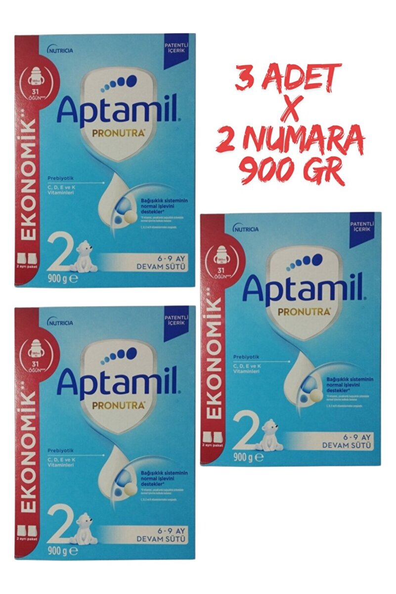 Aptamil Pronutra 2 Devam Sütü 900 gr 6-9 Ay 3 Adet