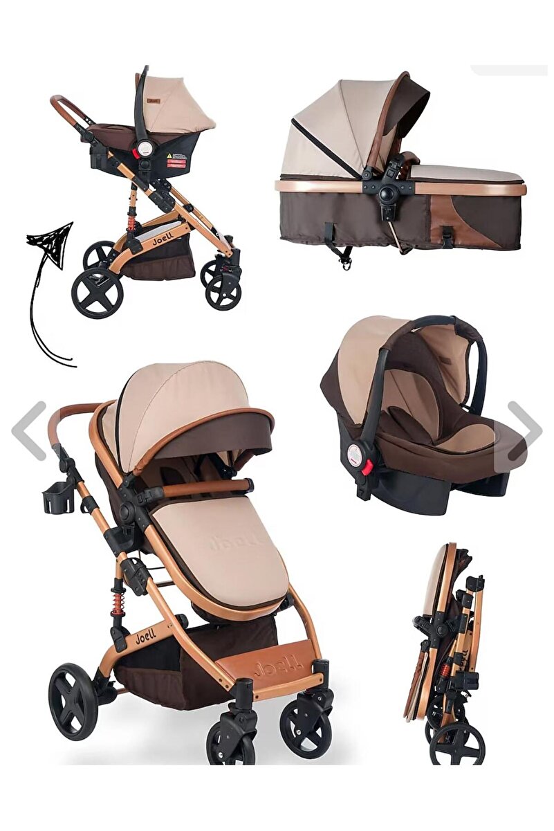 ÖYKÜ BEBEK DUNYASI Grand Travel Sistem Bebek Arabası-Oto Koltuğu ( kışlık ayak örtüsü ve yağmurluk hediyelidir)