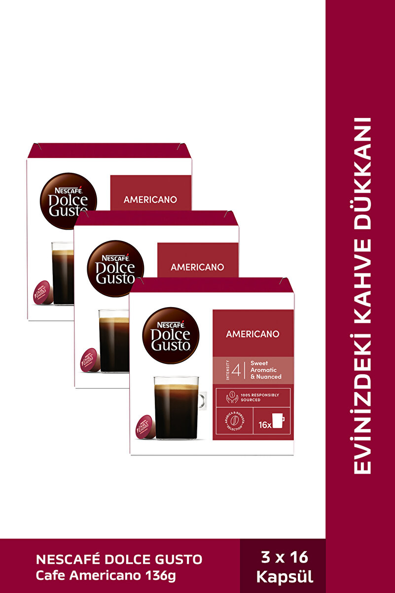 Nescafe Dolce Gusto Coffee Americano 16 Kapsül X 3 Adet