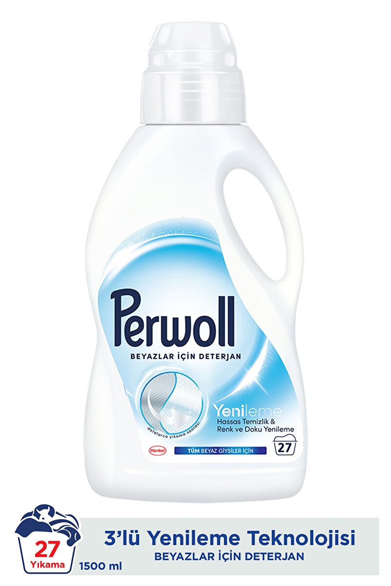 Perwoll Yenileme Beyaz Sıvı Deterjan 1.485L – Beyazlar İçin Güçlü Temizlik
