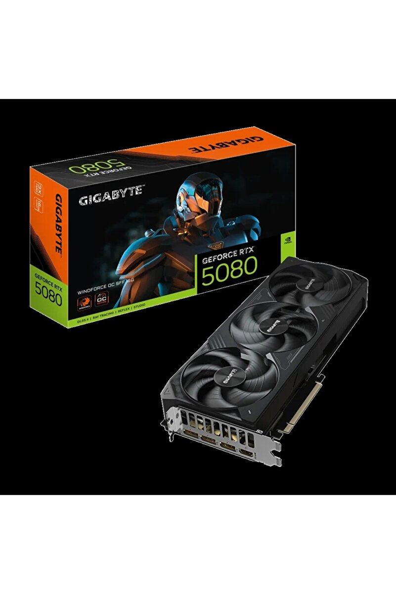 Gigabyte GeForce RTX 5080 WINDFORCE OC SFF 16G GV-N5080WF3OC-16GD 256bit GDDR7 Gaming (Oyuncu) Ekran
