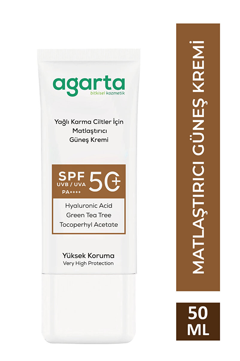 Agarta Matlaştırıcı Parlama Karşıtı 50 Ml Spf+50 Güneş Kremi