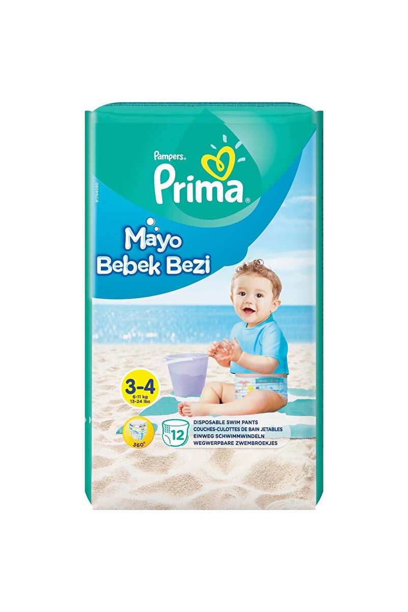 Prima Bebek Havuz Bezi Deniz Bezi Mayo Bez 3-4 Beden 12 Adet