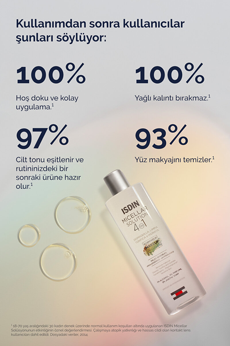 ISDIN Micellar Kusursuz Makyaj Temizleme Suyu 4 Etki 1 Arada 400 ml