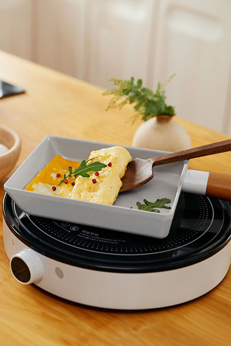 NEOFLAM Fika Seramik Kaplama Alüminyum Döküm Omlet Tava 15 CM - Gri