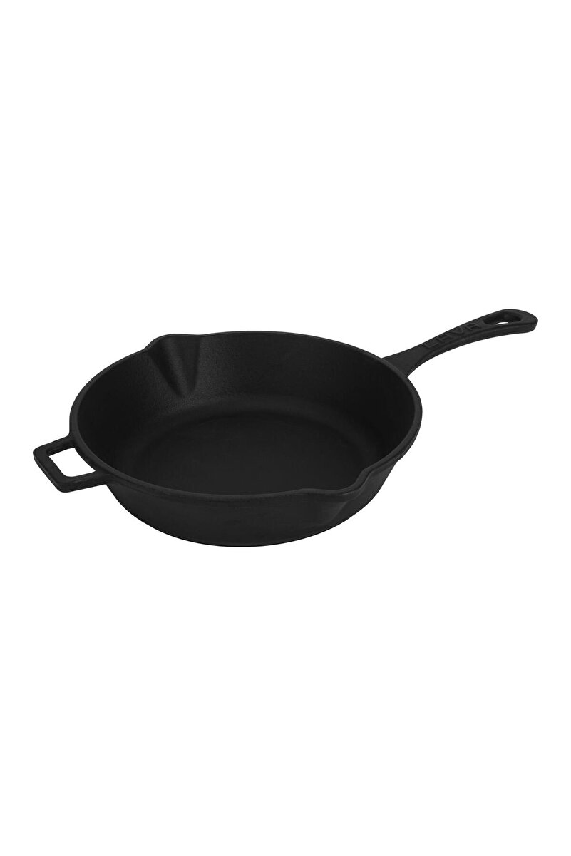 Lava Döküm Yuvarlak Kızartma Tavası Döküm Demir Yekpare Saplı. Çap(Ø)24cm
