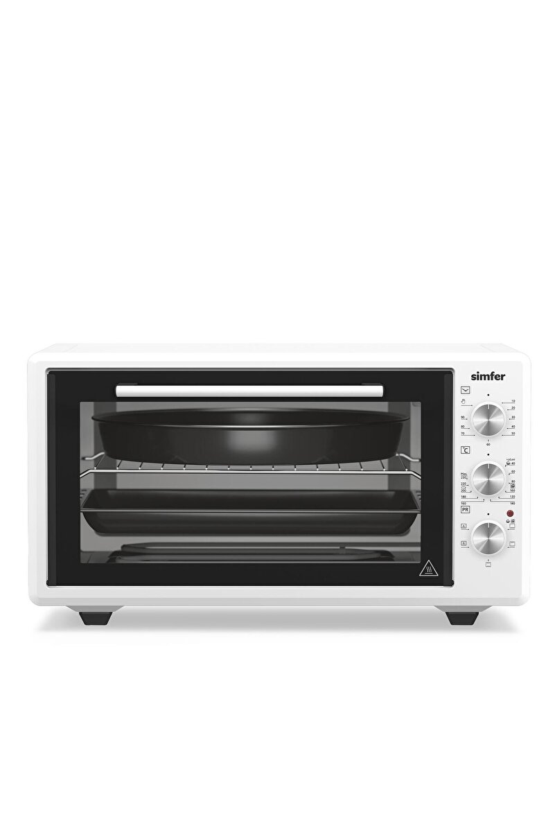 Simfer 4546 Beyaz 45 LT Turbo Fan Mini/Midi Fırın - 6 Fonksiyon, Yoğurt Yapma & Buz Çözme Özellikli