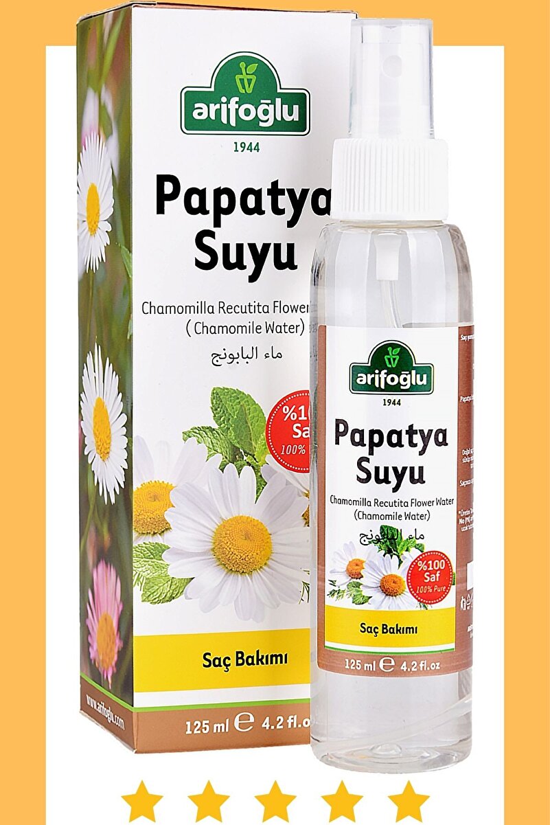 Arifoğlu Papatya Suyu 125ml Saç Toniği %100 Doğal Ve Saf Saç Bakımı