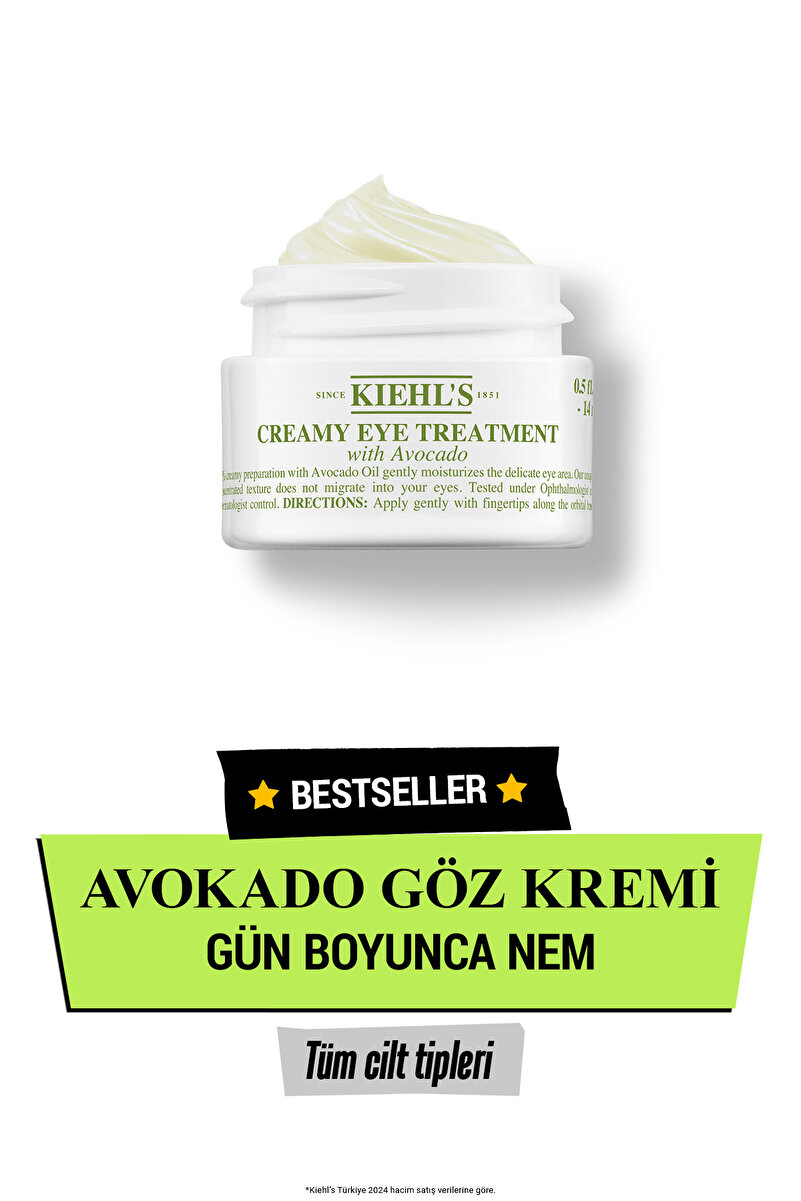 Kiehl's Creamy Eye Treatment Avokado ile Yoğun Nemlendiren Göz Kremi 14 ml