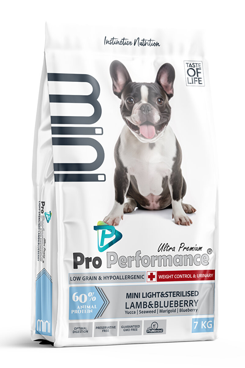 Pro Performance Light & Kısırlaştırılmış Mini Irk Kuzu Etli ve Yaban Mersinli Köpek Maması 7 Kg