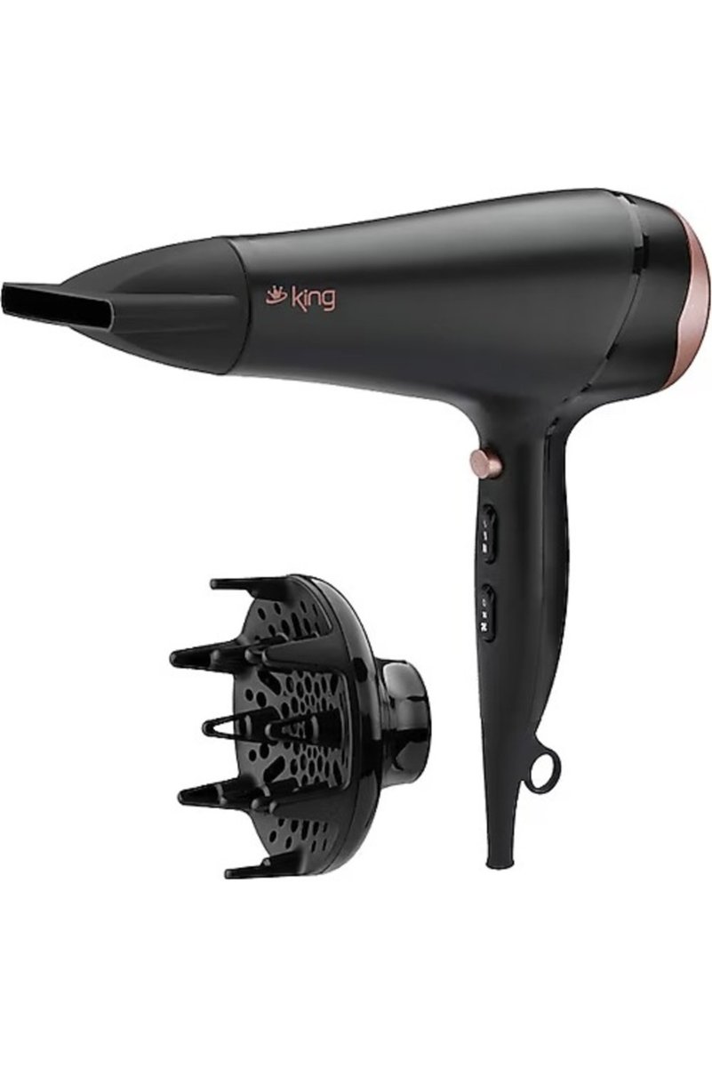 King Olson 2200W – Yüksek Performanslı Fön Makinesi | Aşırı Isınma Korumalı, Rose Gold