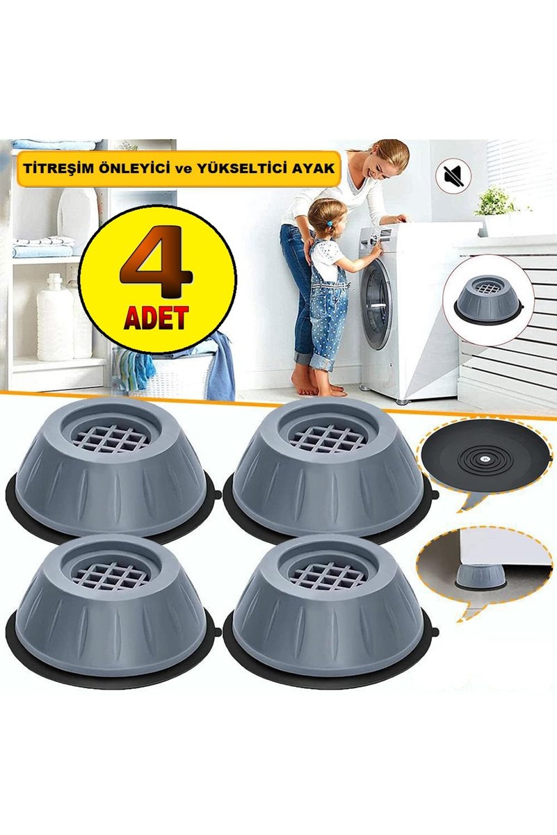 Felt Craft 4 Adet Sarsıntı Önleyici Çamaşır Makinesi, Buzdolabı ve Mobilyalar için Yükseltici Kaydırmaz Ayak