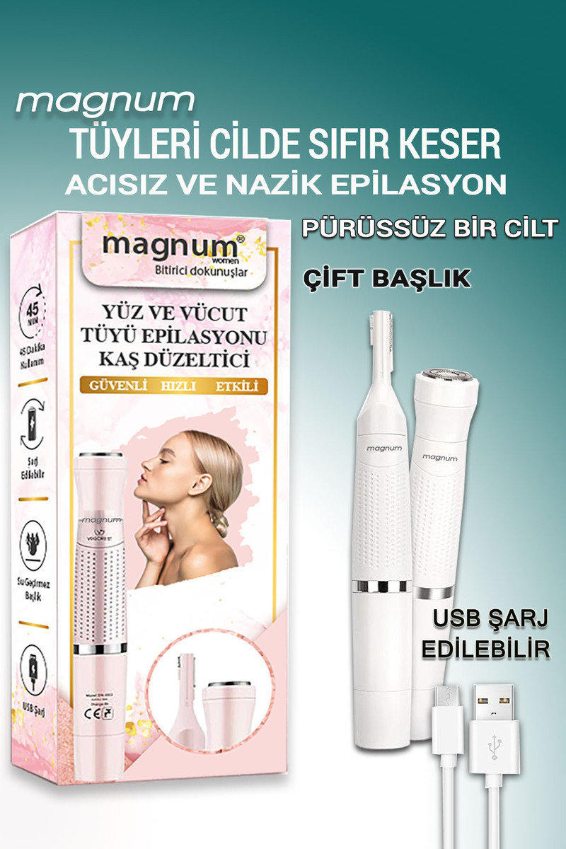 MAGNUM Yüz Tüy Alma Aleti Epilasyon Epilatör Kaş Düzeltme, Yüz Vücut Kıl Tüy Alma