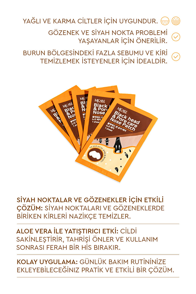 Mjcare Nose Patch Siyah Nokta Ve Gözenek Için Temizleyici Burun Bandı 10'lu