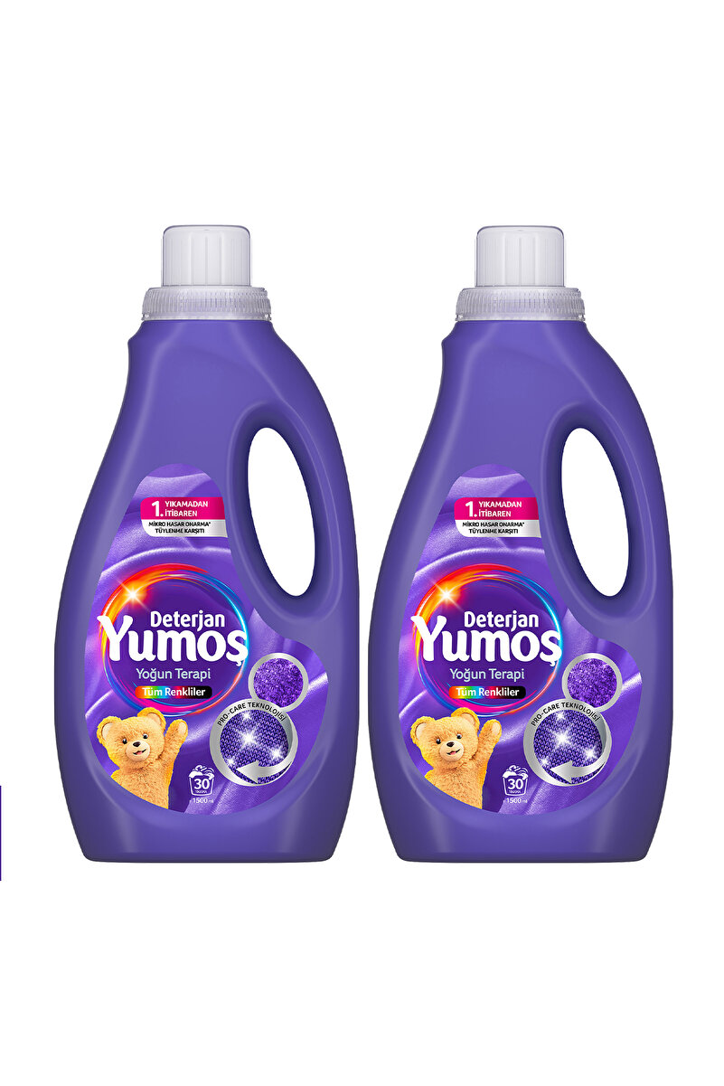 Yumoş Sıvı Bakım Deterjanı Yoğun Terapi Tüm Renkliler 30 Yıkama 1500ml x2
