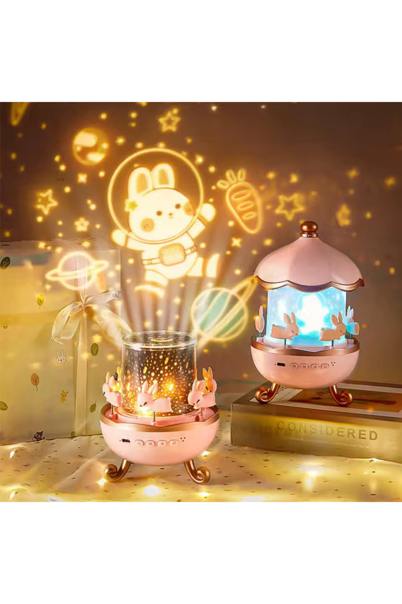 Voground Projektör Gece Lambası Hoparlör ile Çocuk Odası Dekor için 12 Film Kawaii Okyanus Projeksiyon