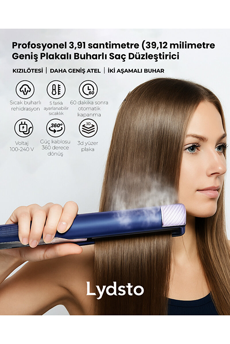 Lydsto Beauty Steam Flow Buharlı Saç Düzleştirici ve Saç Şekillendirici (DarkSlateBlue)