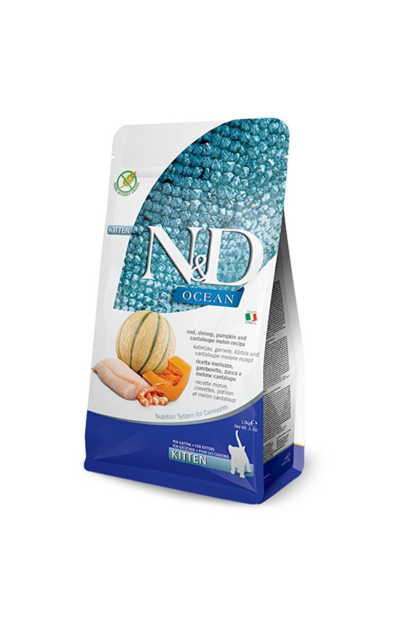 N&D Ocean Morina Balıklı Balkabaklı Karidesli Yavru Kedi Maması 5 Kg