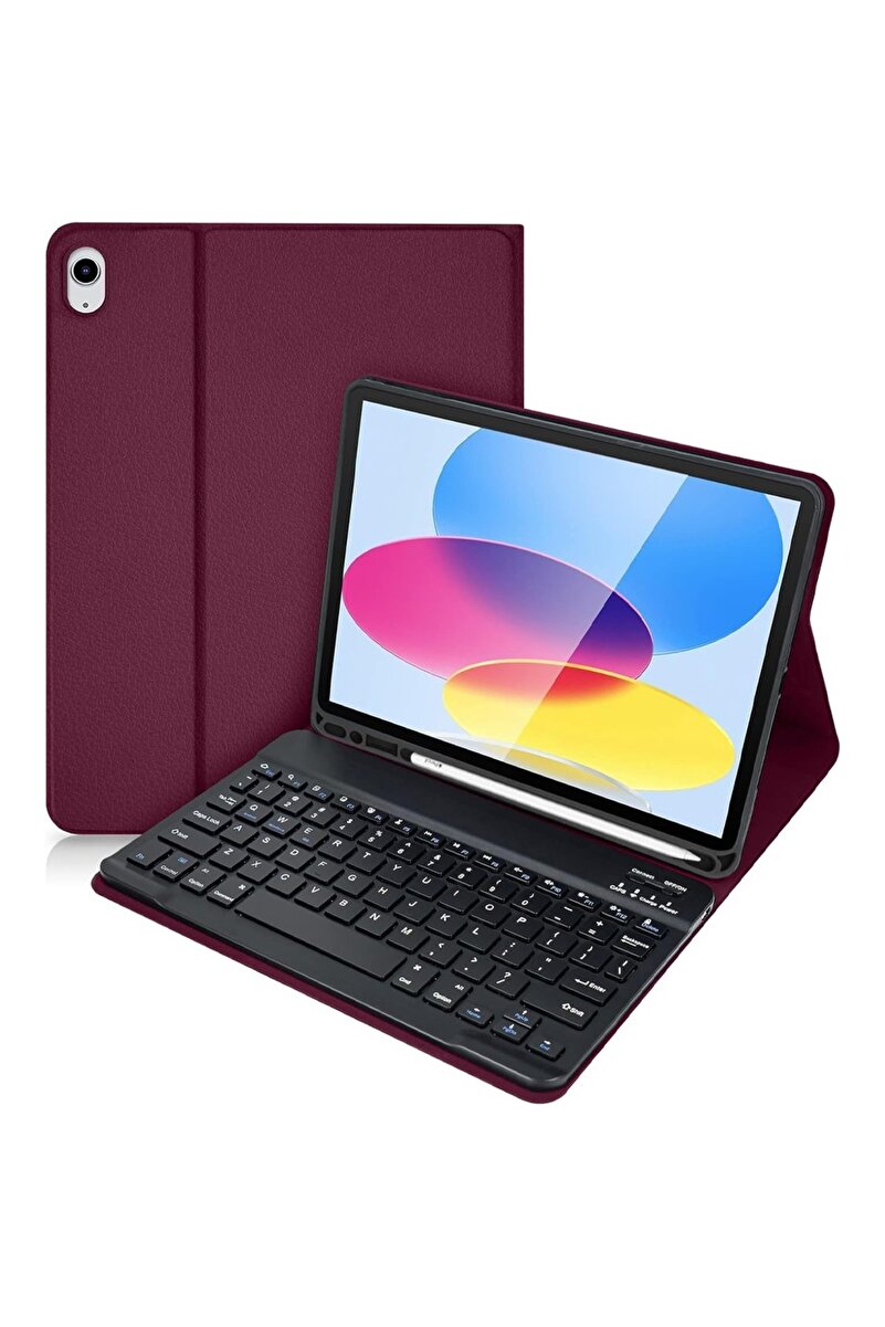 Fogy Ipad (A16) 10. Nesil 2022/2025 Uyumlu Bluetooth Türkçe Q Klavyeli Kılıfı (TABLET DEĞİLDİR)