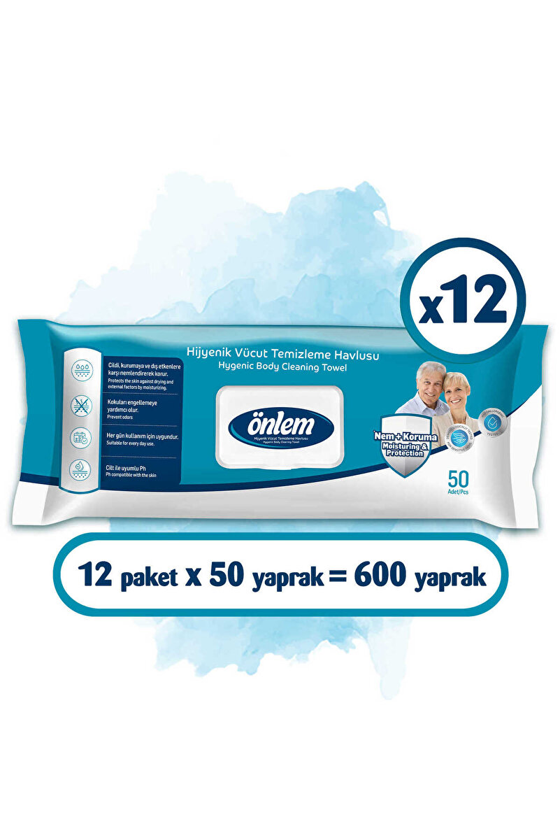 ÖNLEM Hijyenik Vücut Temizleme Havlusu 50x12