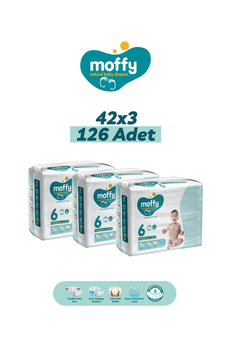 Moffy Jumbo Extra Large No 6 Bebek Bezi (42x 3) 126 Adet