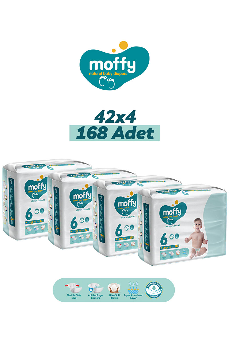 Moffy Jumbo Extra Large No 6 Bebek Bezi (42x 4) 168 Adet