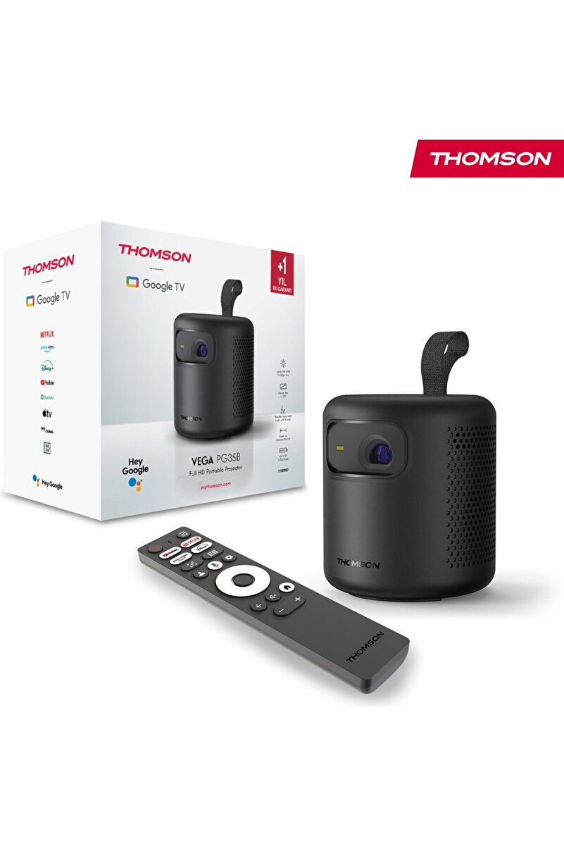 THOMSON Vega FHD 4K Destekli 100" Dahili Bataryalı Taşınabilir Projeksiyon Cihazı Google Tv